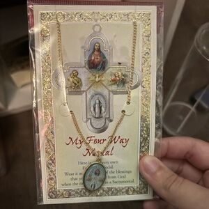 Gold Religious Pendant Necklace